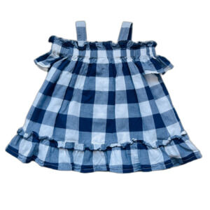 Janie & Jack Blue Buffalo Plaid Dress Size 12-18 months